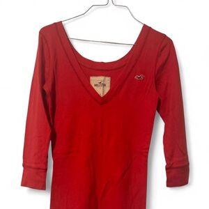 Hollister Vibrant Red V-Neck Top